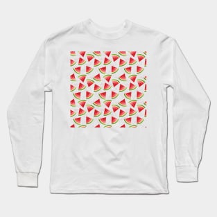 Watermelon Pieces Minimalist Pattern Long Sleeve T-Shirt